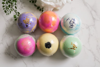 All six (6) Bath Bomb Collections, multi-color, group shot